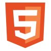html5-emblem-orange-shield-and-white-text-vector